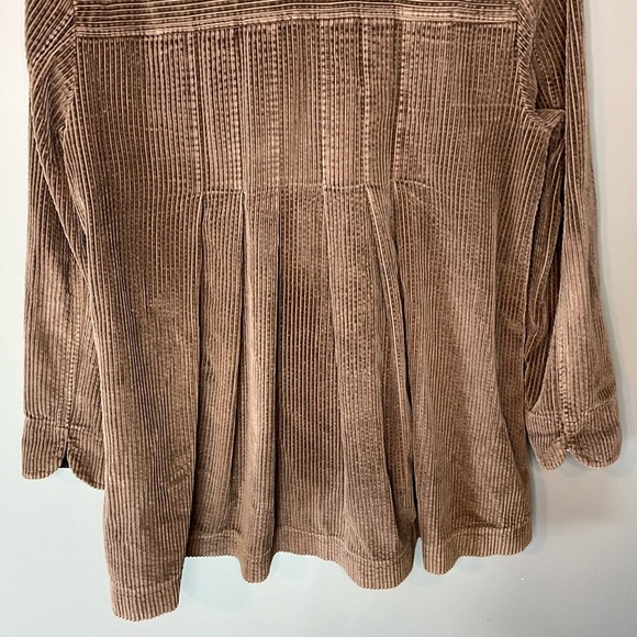 J. Jill Pleated Corduroy Velvet Collar Shirt Chore Coat - Picture 8 of 12